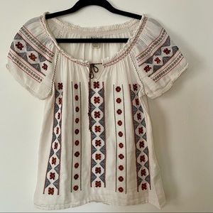 Lucky Brand embroidered blouse